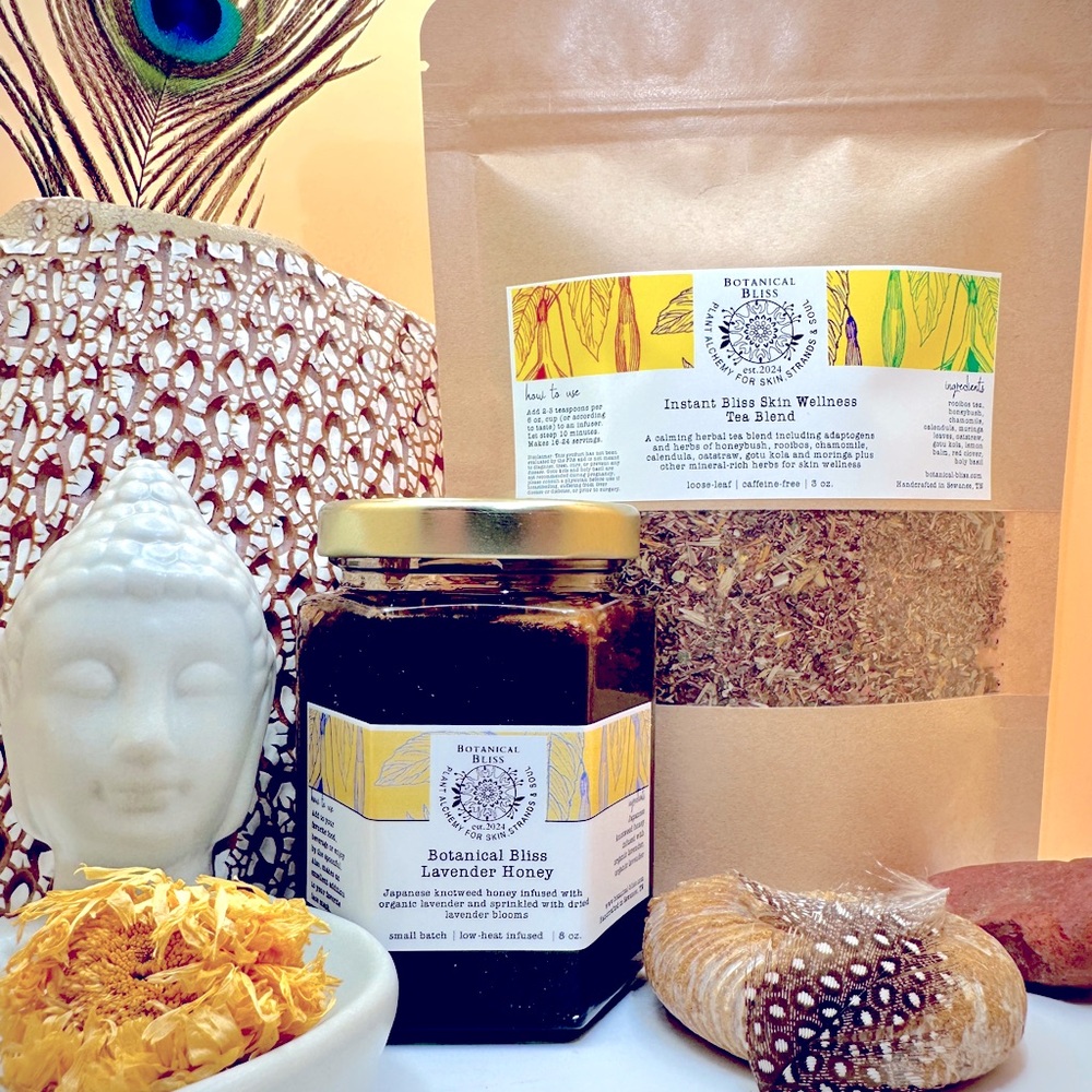 SKIN WELLNESS SET! Handcrafted Lavender Infused Honey and Skin Wellness Tea 🌻🐝